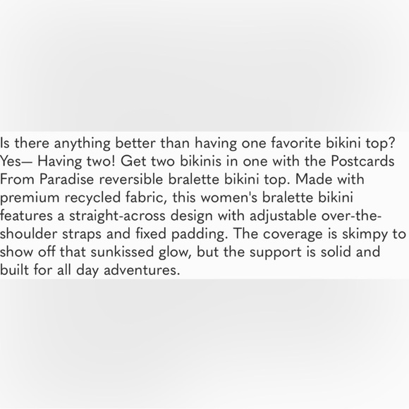 NWT Billabong Postcards From Paradise reversible bralette bikini top - L - Picture 9 of 11